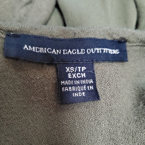 AEO Olive Green Casual Shirt Dress w/ Tie-waist - Picture 8 of 13